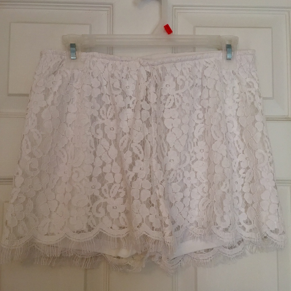 White Lace Shorts